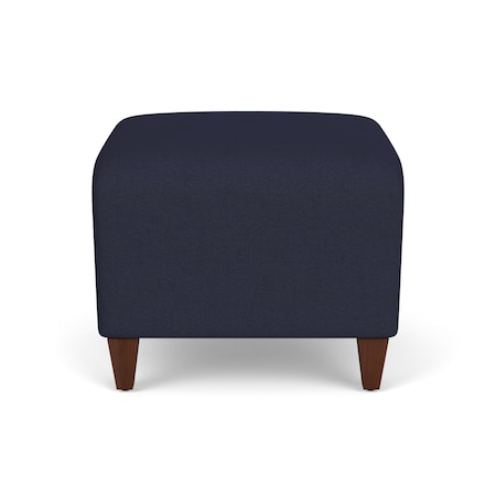 Lesro Siena Lounge Reception 1 Seat Bench, Walnut, OH Navy Upholstery SN1001